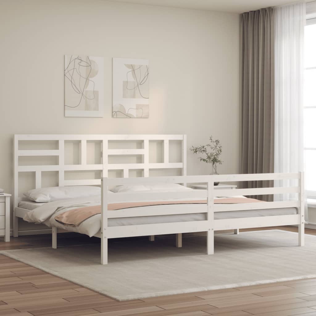 vidaXL Bedframe met hoofdbord massief hout