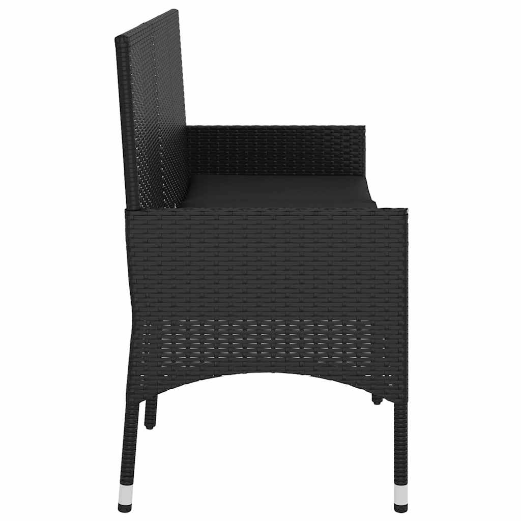 vidaXL Tuinbank 3-zits met kussens poly rattan bruin