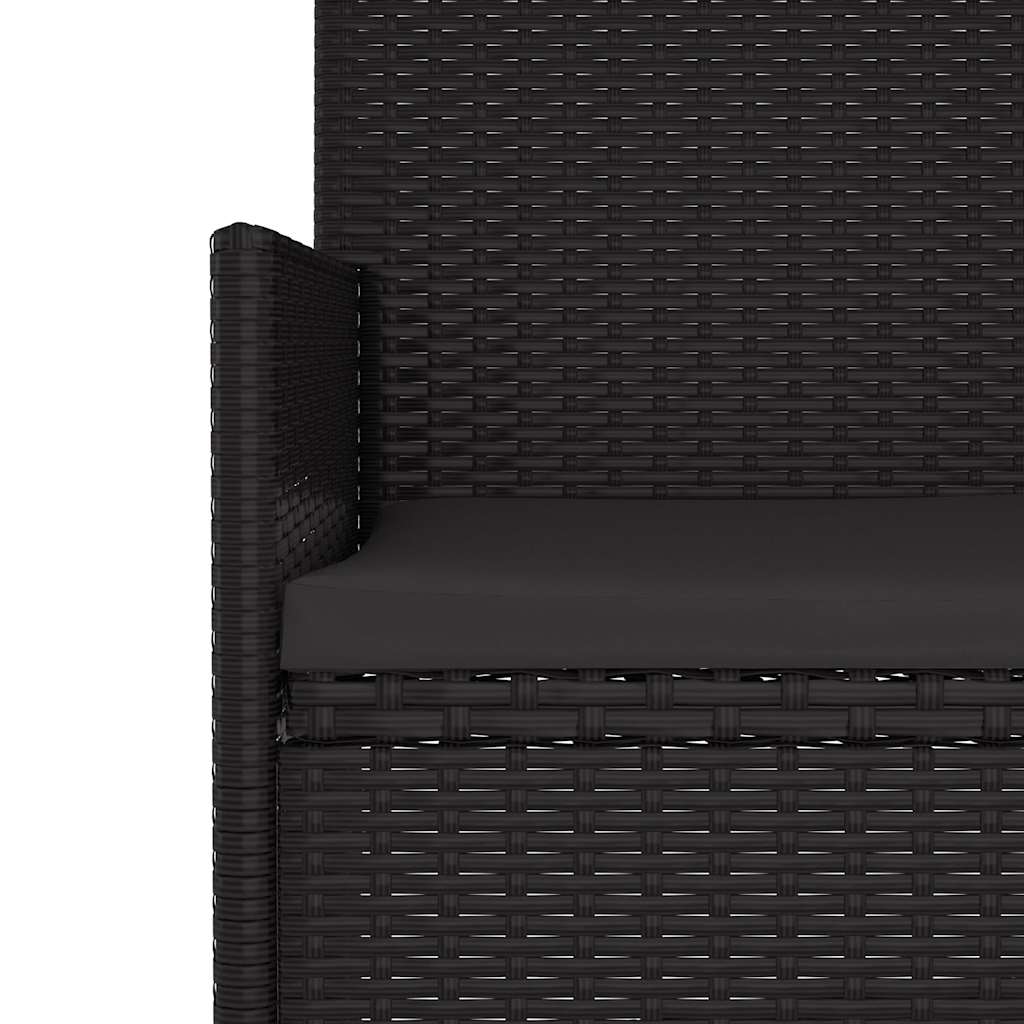 vidaXL Tuinbank 3-zits met kussens poly rattan bruin