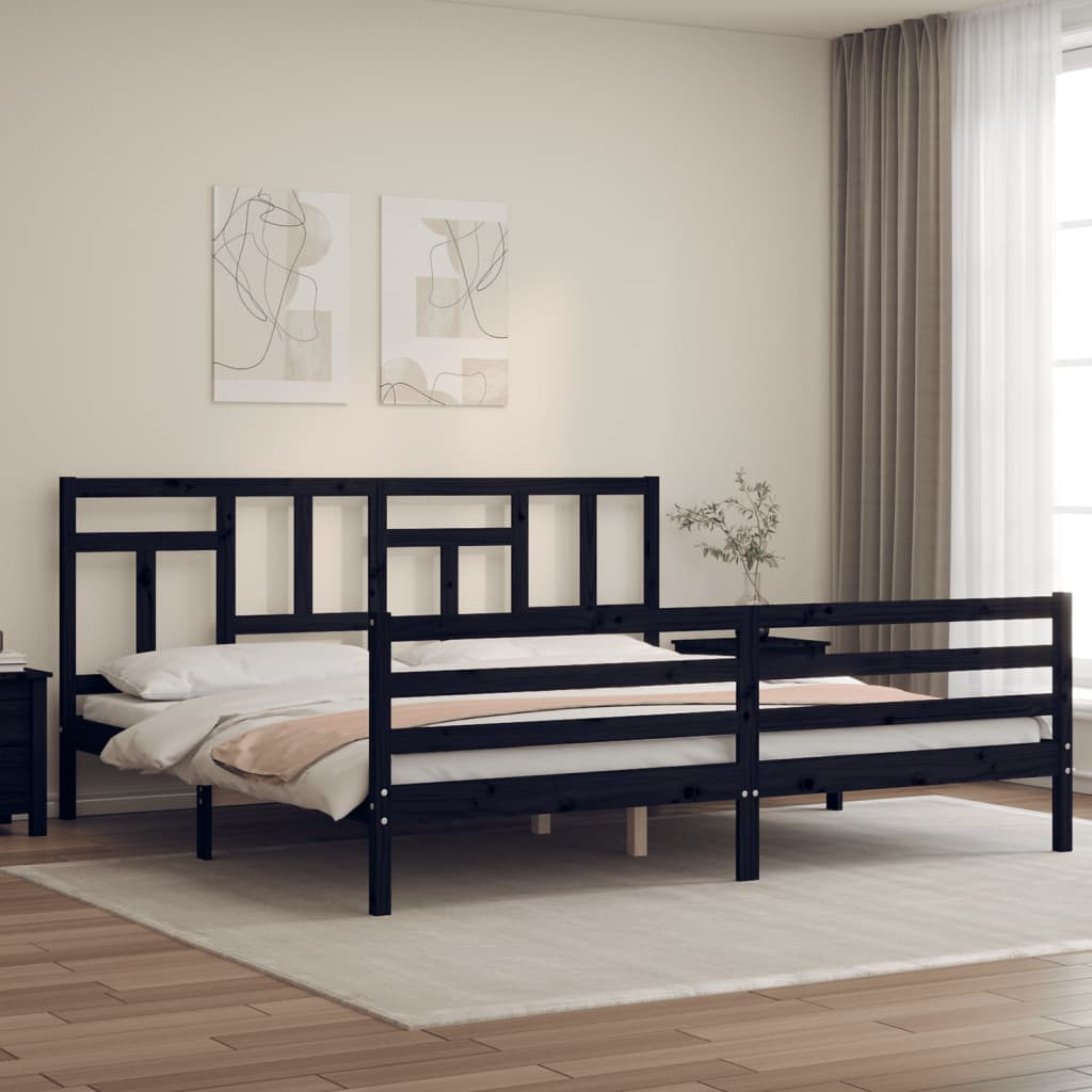 vidaXL Bed Frame with Headboard Solid Wood