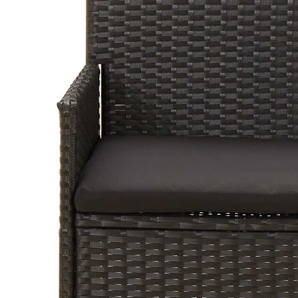 vidaXL 4-delige Loungeset met kussens poly rattan bruin