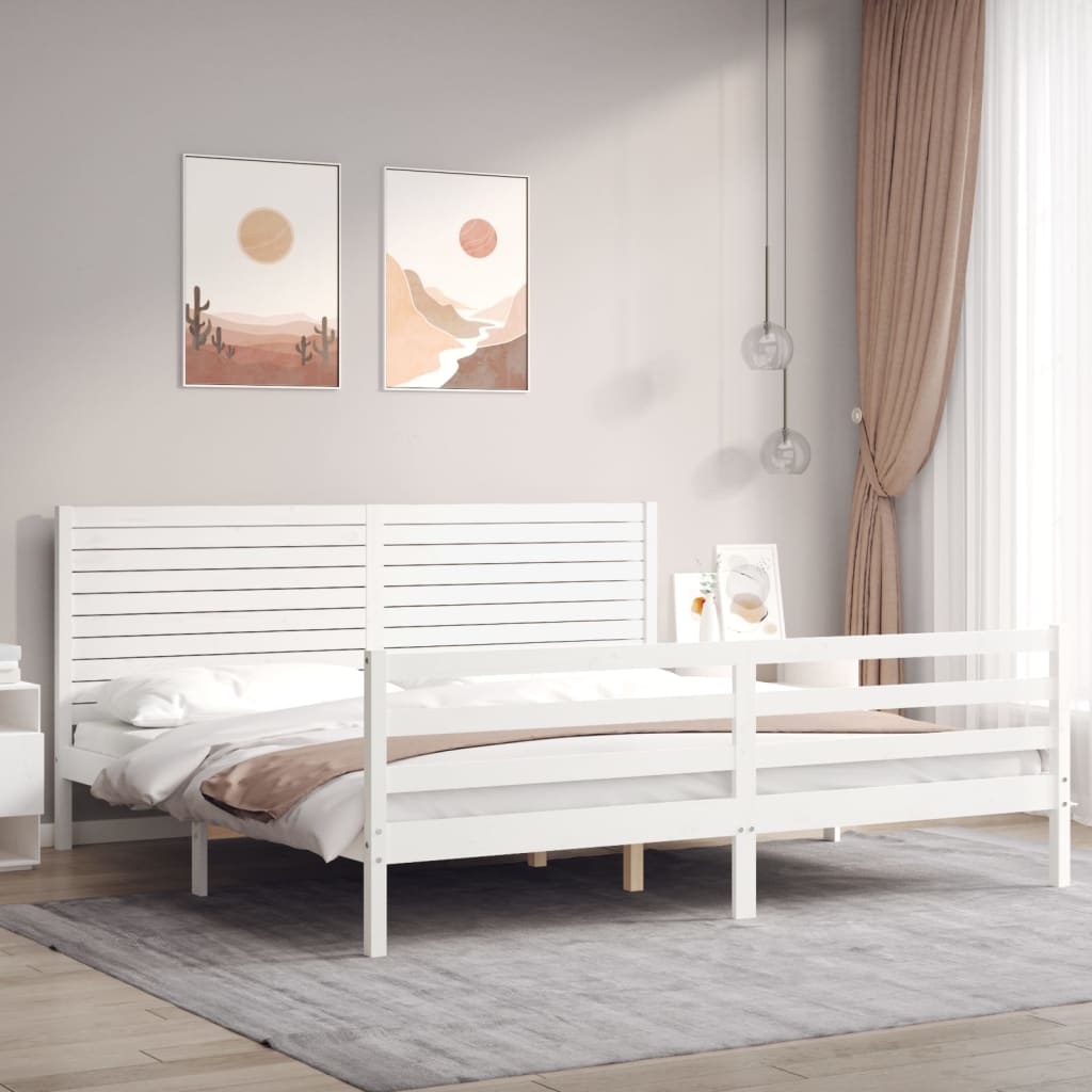 vidaXL Bed Frame with Headboard Solid Wood