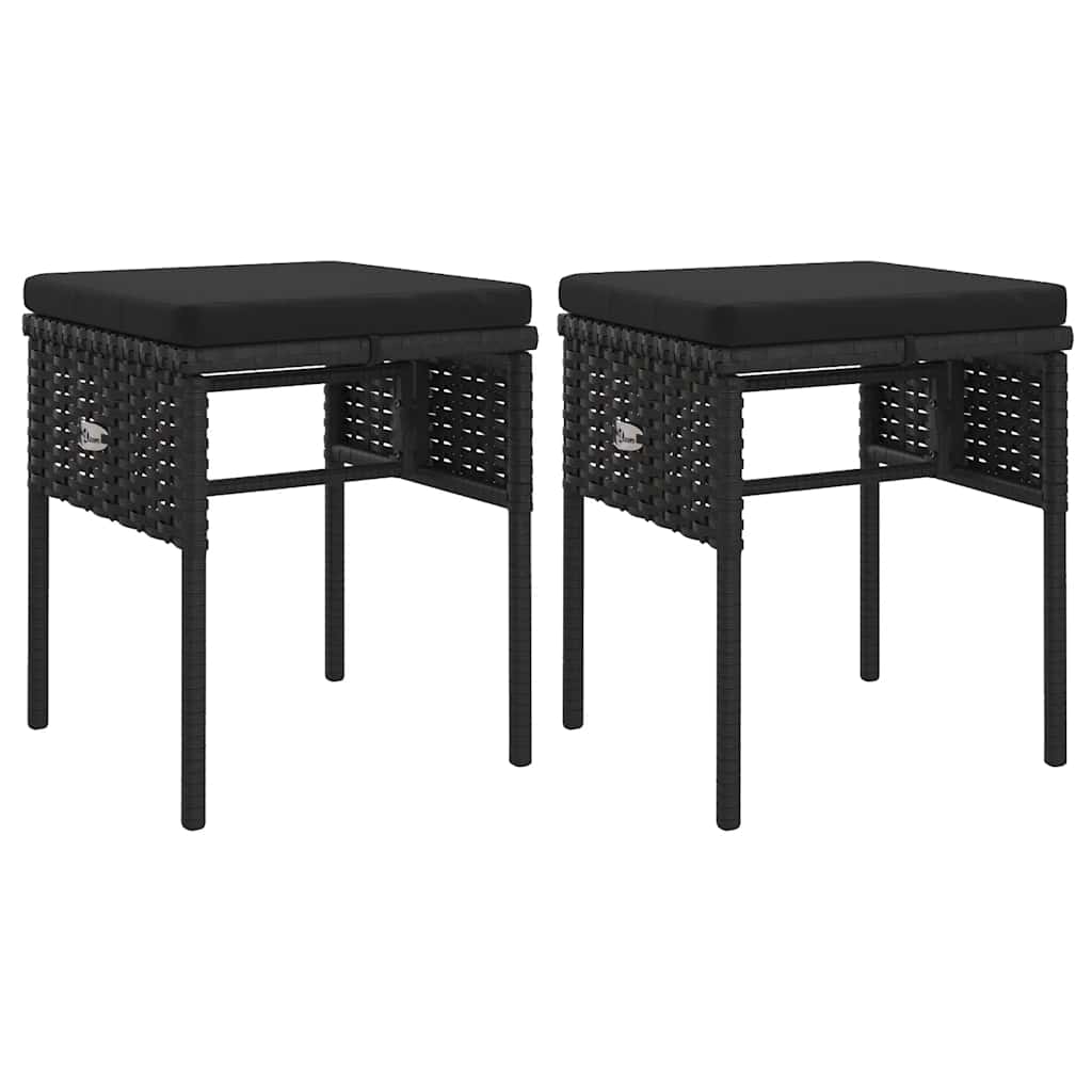 vidaXL 6-delige Loungeset met kussens poly rattan zwart