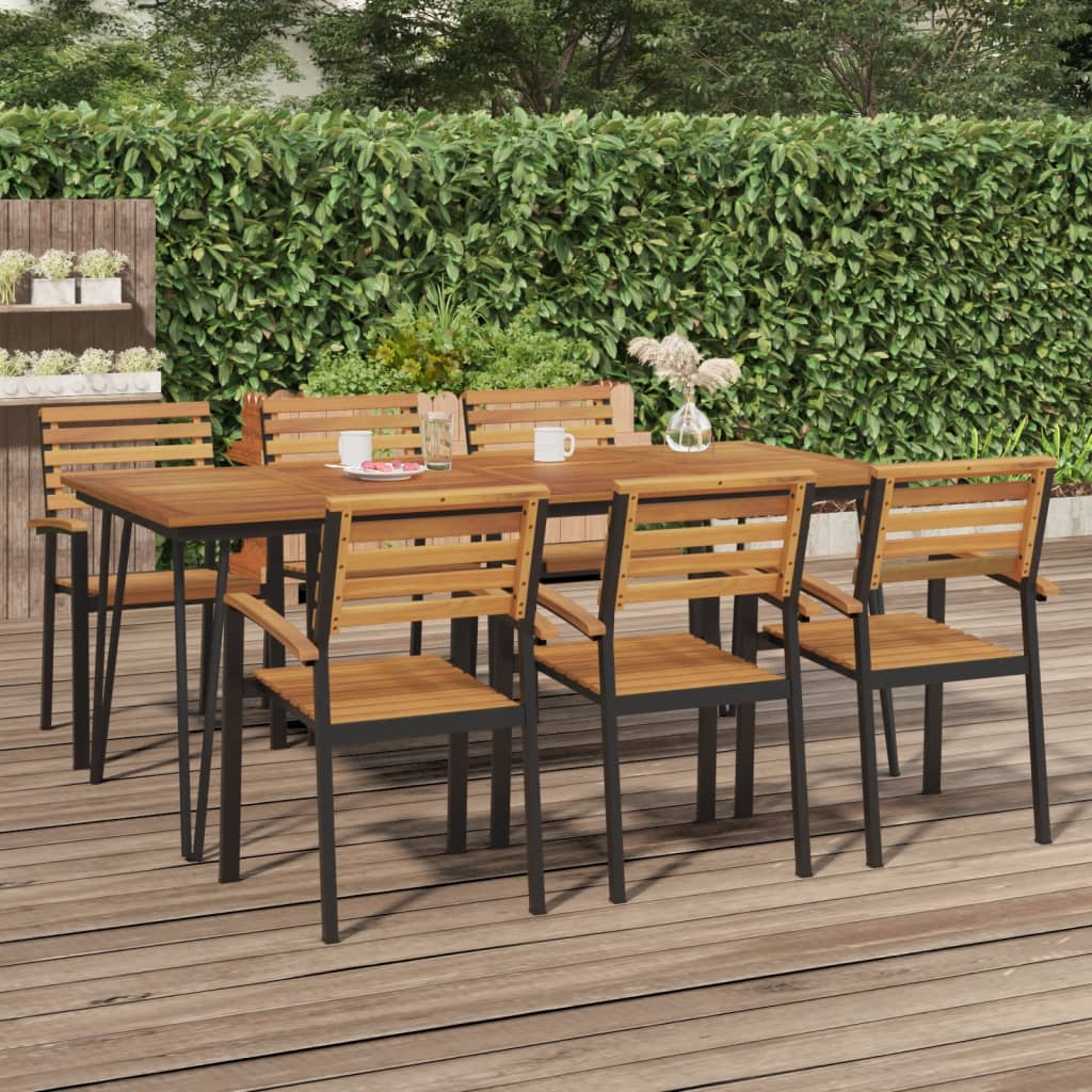 vidaXL Tuintafel met haarspeldpoten 140x80x75 cm massief acaciahout