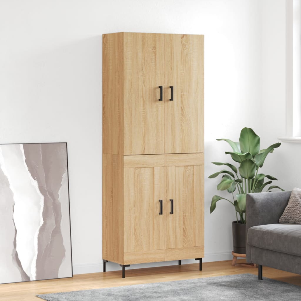 vidaXL Hoge kast 69,5x34x180 cm bewerkt hout sonoma eikenkleurig
