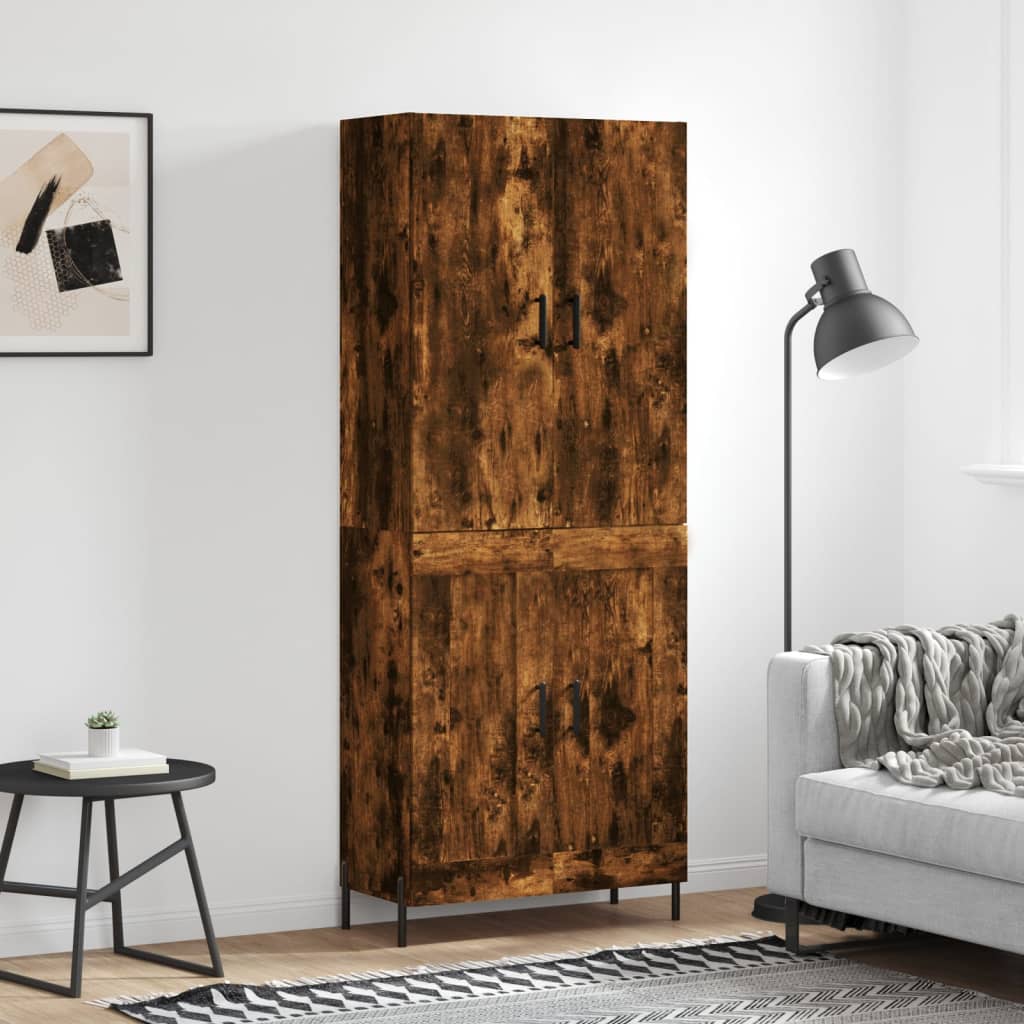 vidaXL Hoge kast 69,5x34x180 cm bewerkt hout wit