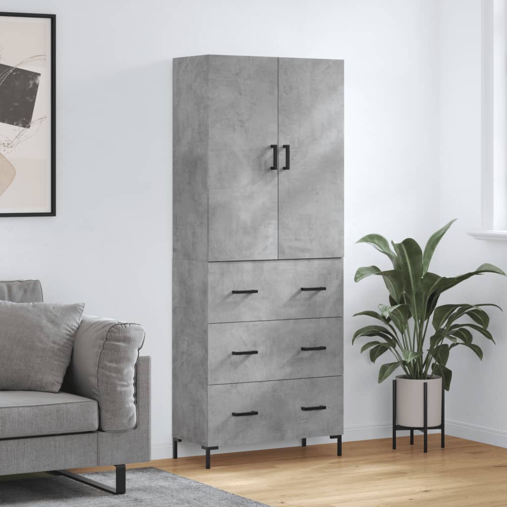 vidaXL Hoge kast 69,5x34x180 cm bewerkt hout sonoma eikenkleurig