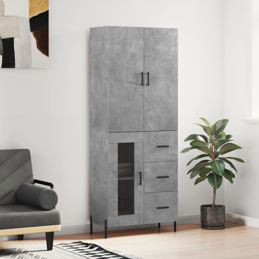 vidaXL Hoge kast 69,5x34x180 cm bewerkt hout wit