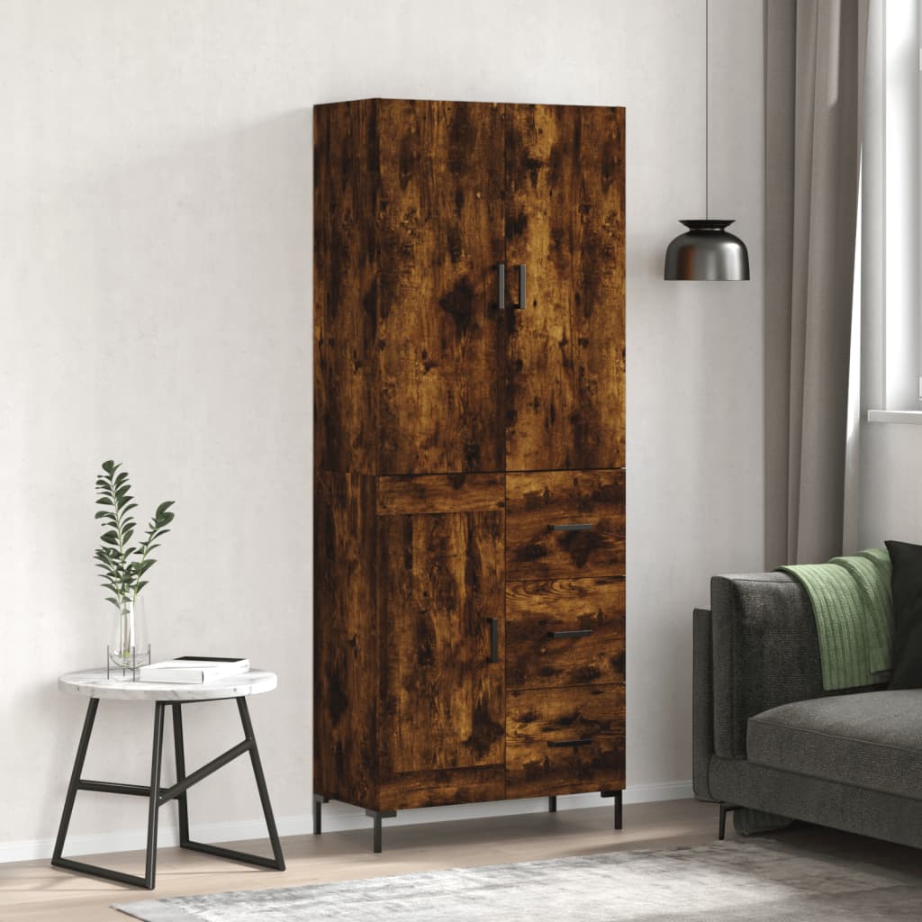 vidaXL Hoge kast 69,5x34x180 cm bewerkt hout sonoma eikenkleurig