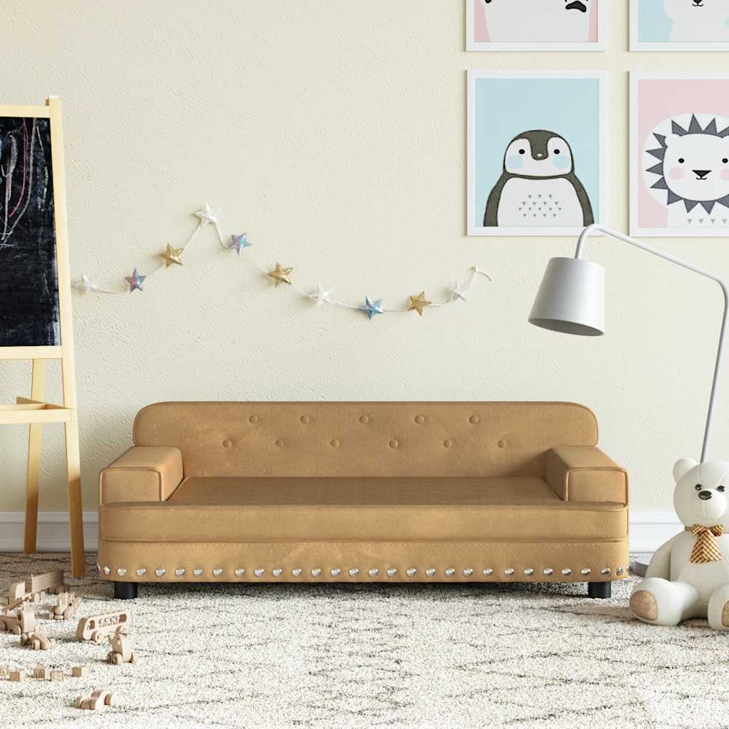vidaXL Banque d'enfants 70x45x30 cm en tissu crème coloré