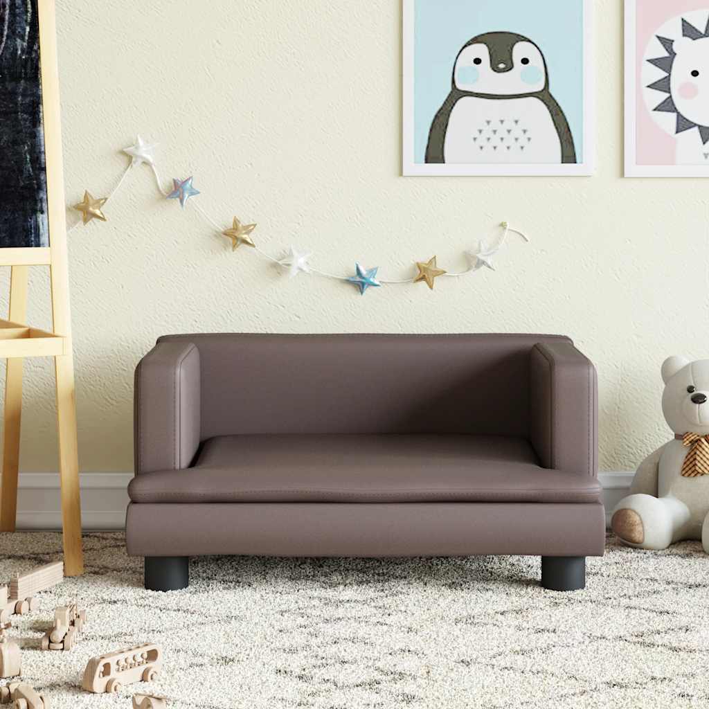 vidaXL Kinderbank 80x45x30 cm kunstleer bruin