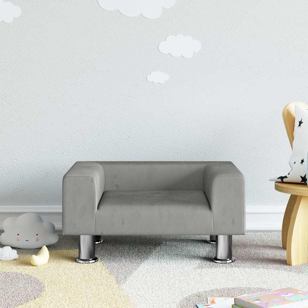 vidaXL Kinderbank 70x45x26,5 cm fluweel blauw