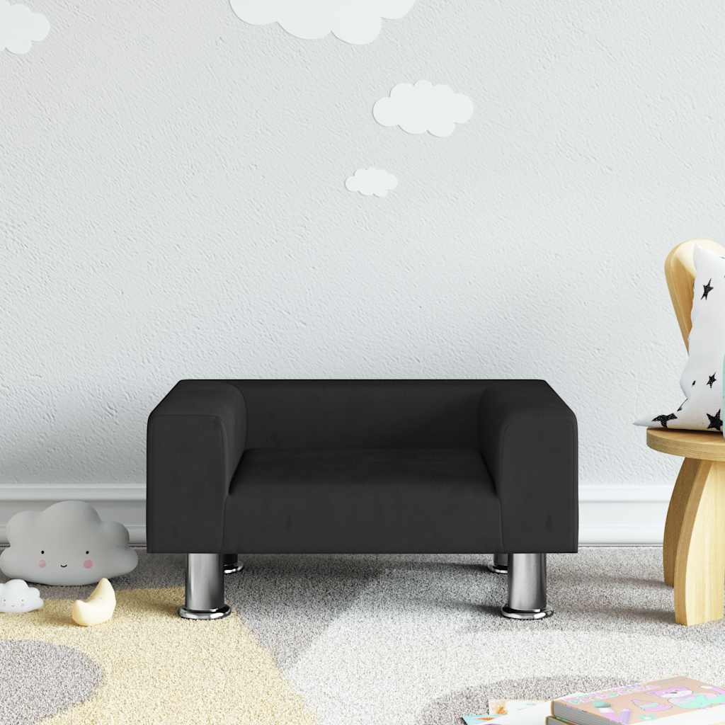 vidaXL Kinderbank 70x45x26,5 cm fluweel blauw