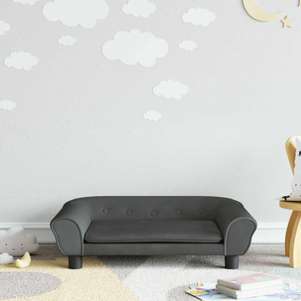 vidaXL Kinderbank 100x50x26 cm fluweel blauw