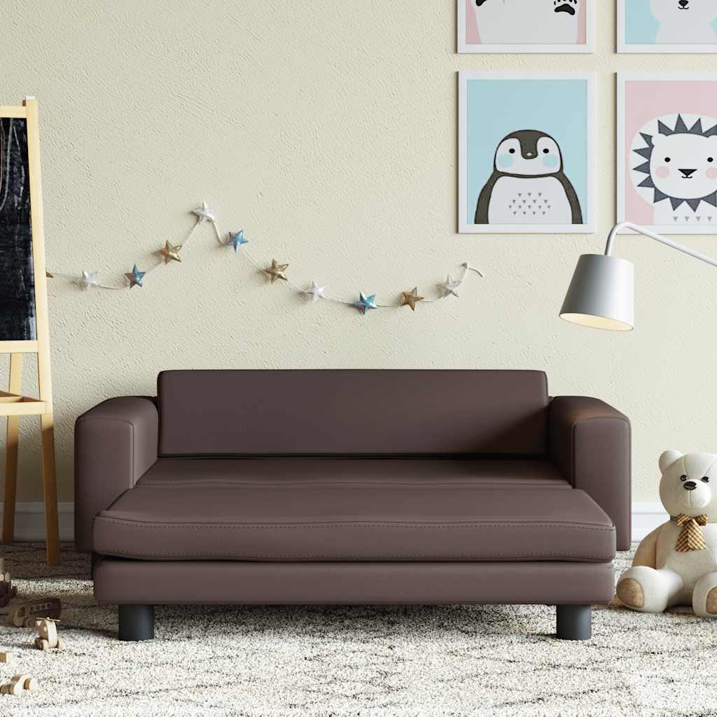 vidaXL Children's Sofa with Footrest 100x50x30 cm Artificial Leather Cream