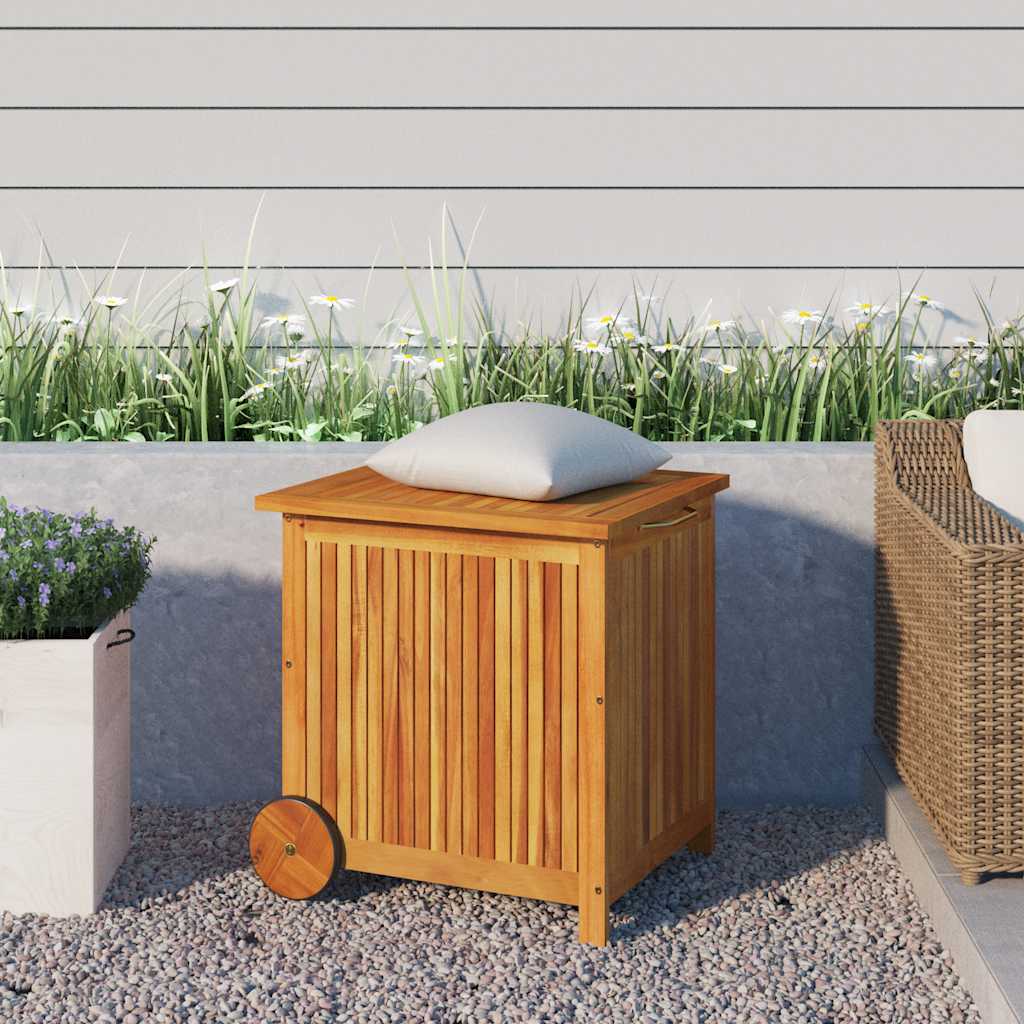 vidaXL Tuinbox met wieltjes 60x50x58 cm massief acaciahout