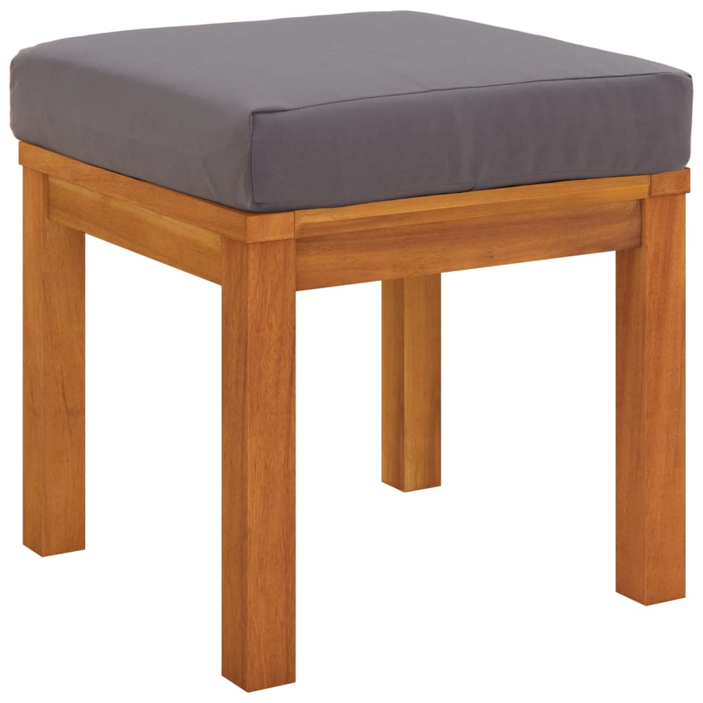 vidaXL Garden Stools 2 pcs with cushions 40x40x42 cm solid acacia wood