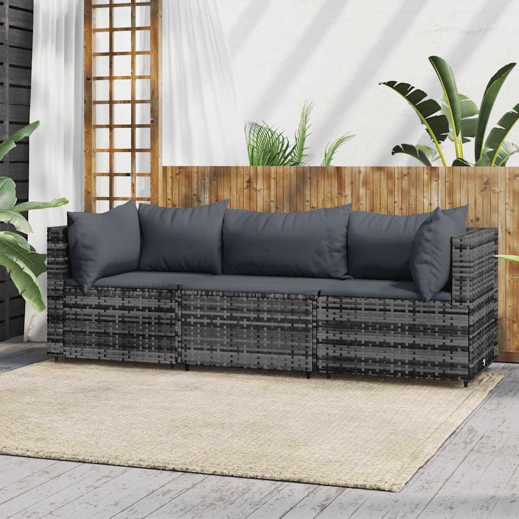 vidaXL Banc de jardin avec coussins 2 pièces poly rotin noir