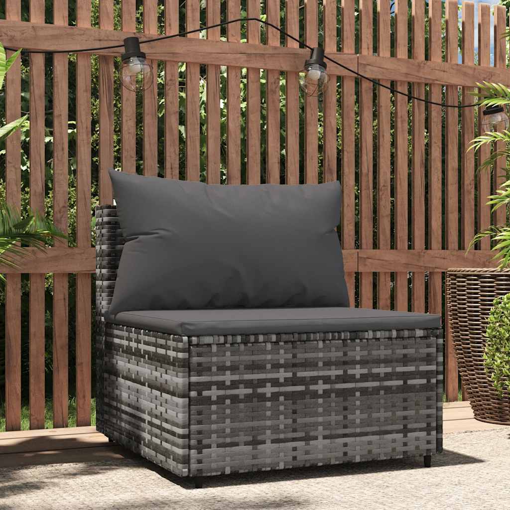 vidaXL Banquette de jardin avec coussins en poly rotin noir