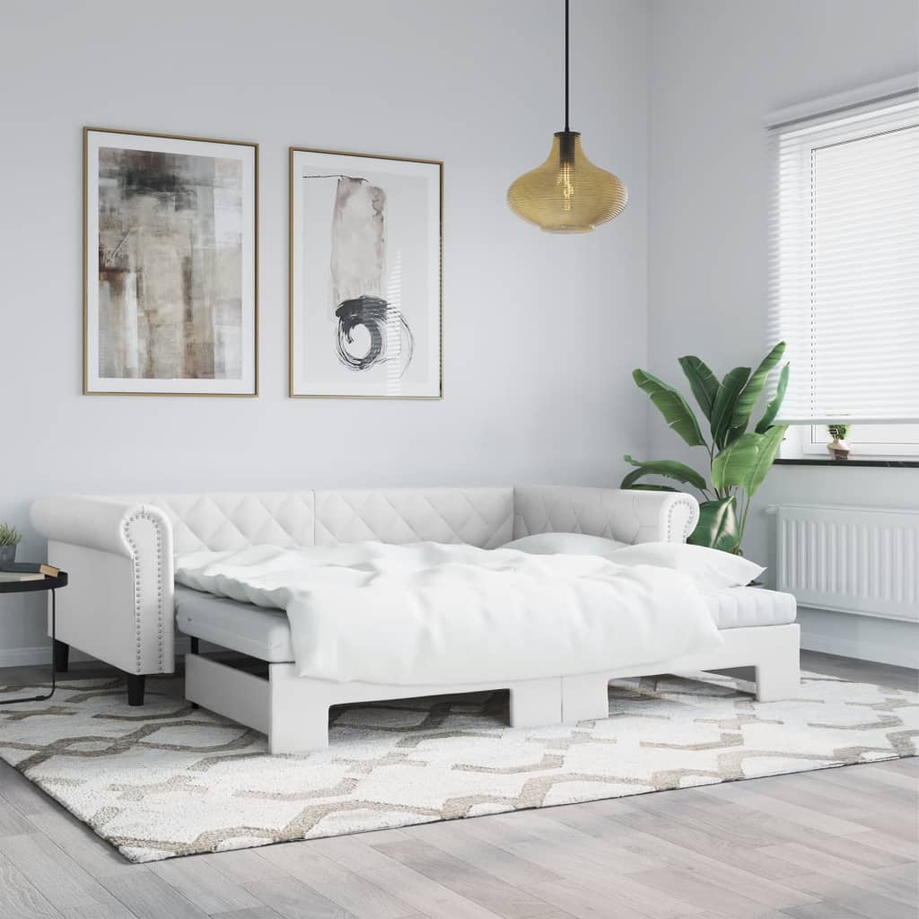 vidaXL Slaapbank met matras 90x200 cm kunstleer zwart