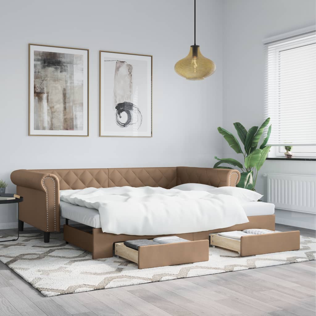 vidaXL Slaapbank met matras 90x200 cm kunstleer zwart