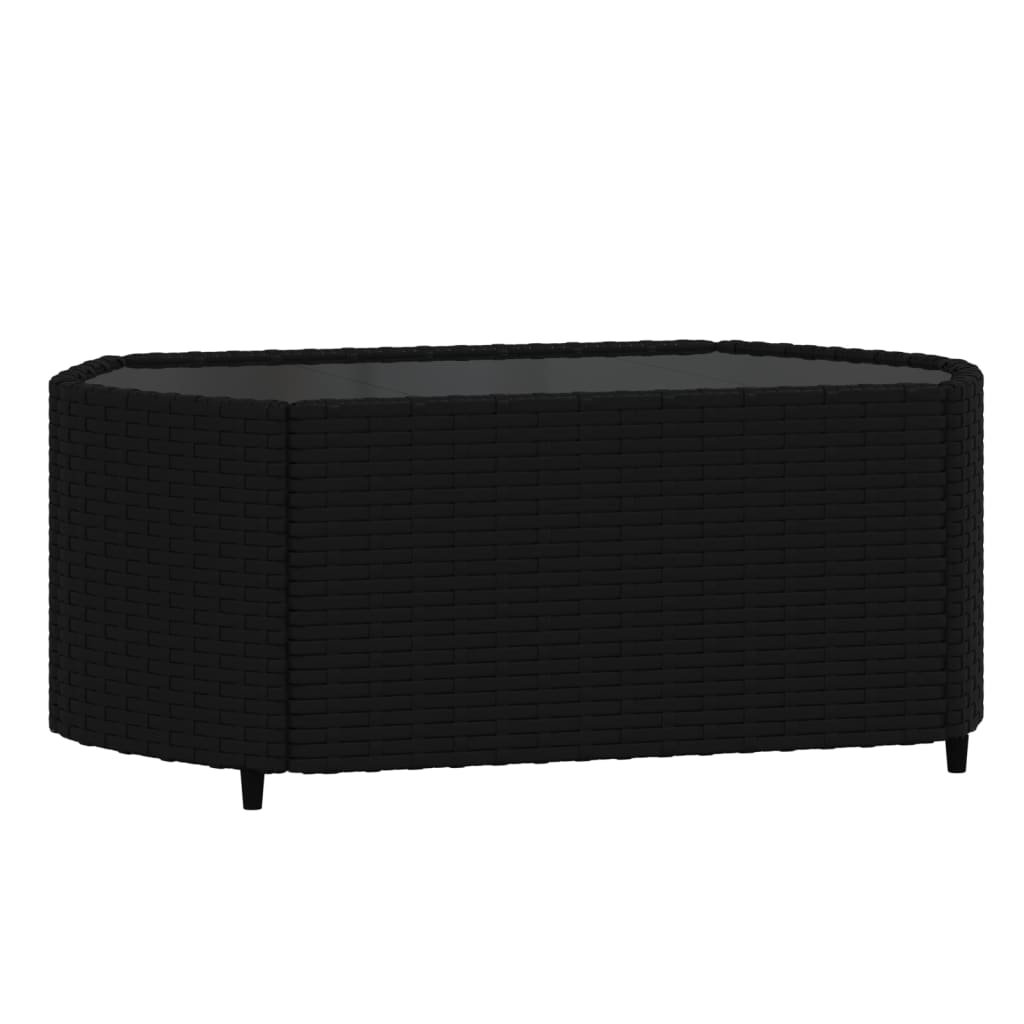vidaXL 4-delige Loungeset met kussens poly rattan zwart