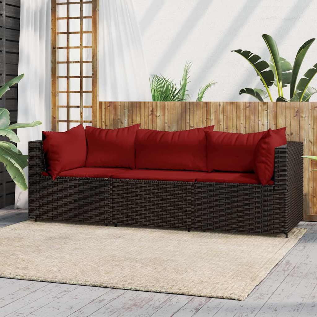 vidaXL Banc de jardin avec coussins 2 pièces poly rotin noir