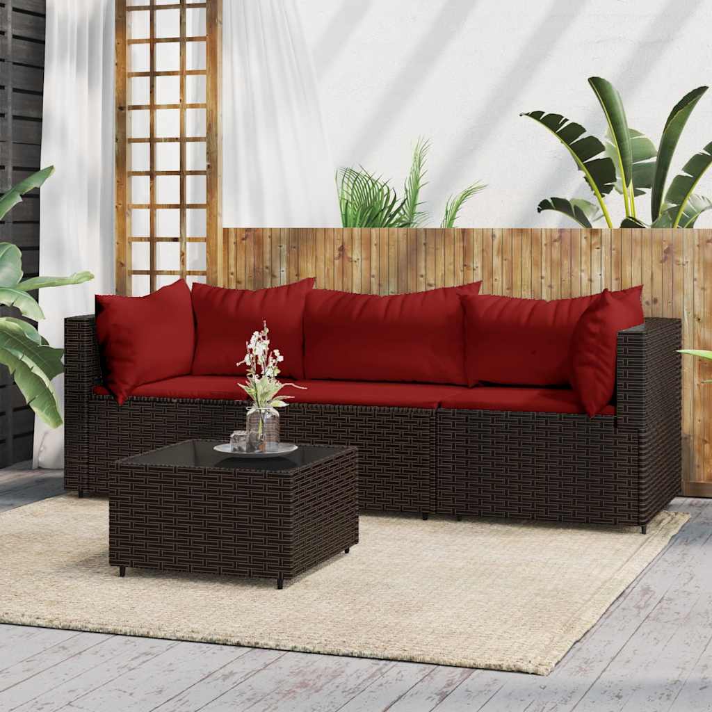 vidaXL Banc de jardin avec coussins 2 pièces poly rotin noir