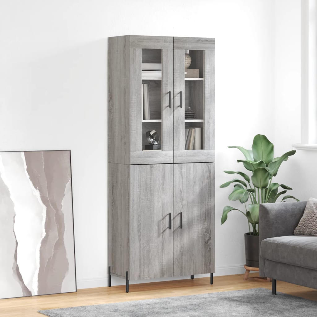 vidaXL Hoge kast 69,5x34x180 cm bewerkt hout wit