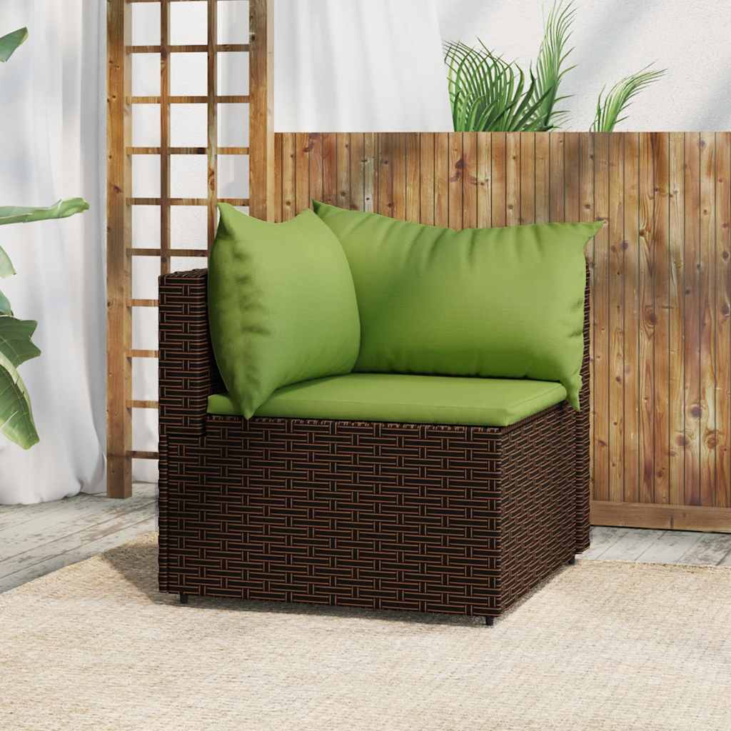 vidaXL Banquette de jardin avec coussins en poly rotin noir