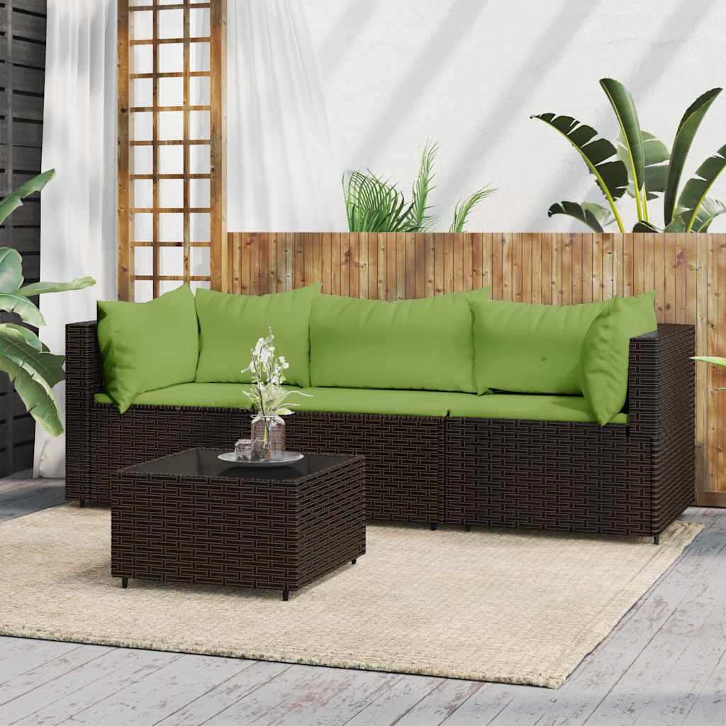 vidaXL Banc de jardin avec coussins 2 pièces poly rotin noir