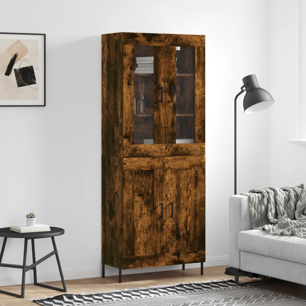 vidaXL Hoge kast 69,5x34x180 cm bewerkt hout wit