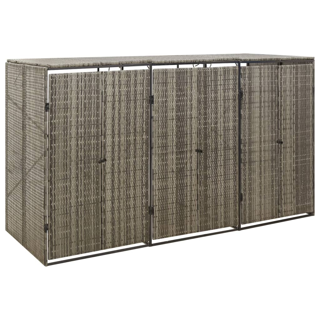 vidaXL Containerberging enkel 70x80x117 cm poly rattan zwart