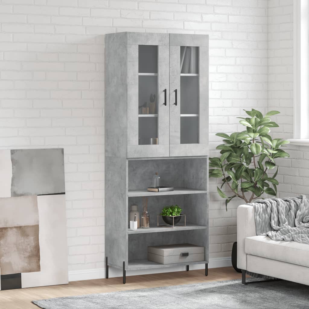 vidaXL Hoge kast 69,5x34x180 cm bewerkt hout wit