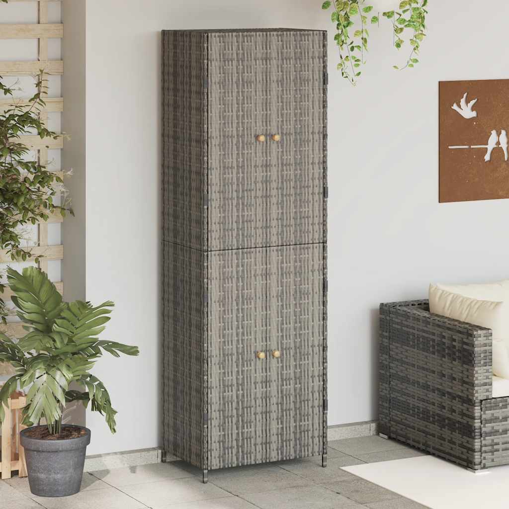 vidaXL Tuinkast 59x40x180 cm poly rattan zwart