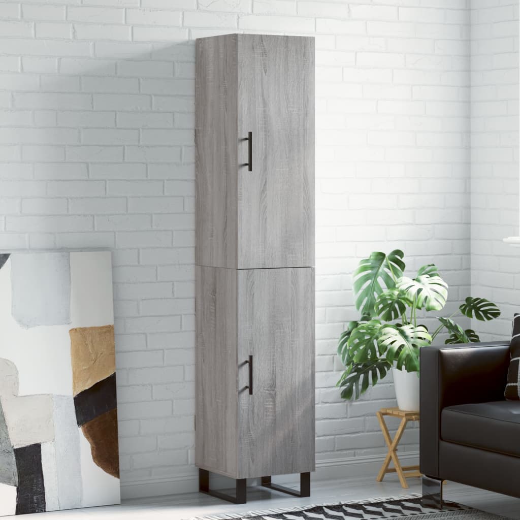 vidaXL Hoge kast 34,5x34x180 cm bewerkt hout wit