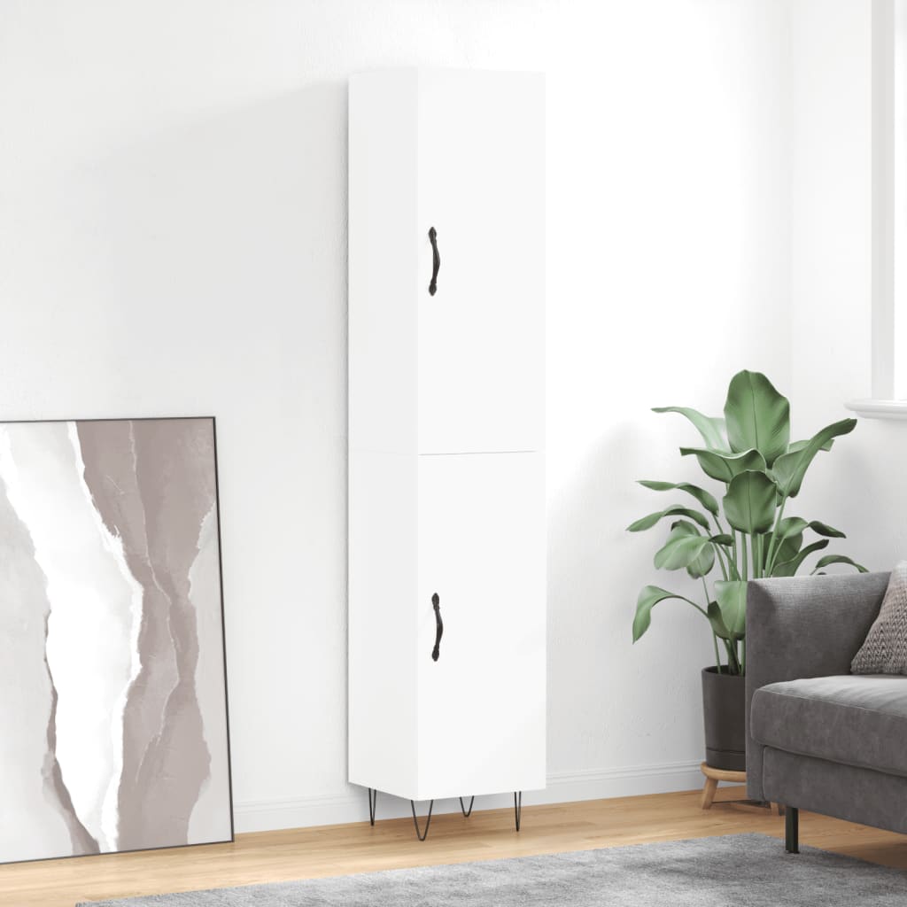 vidaXL Hoge kast 34,5x34x180 cm bewerkt hout wit