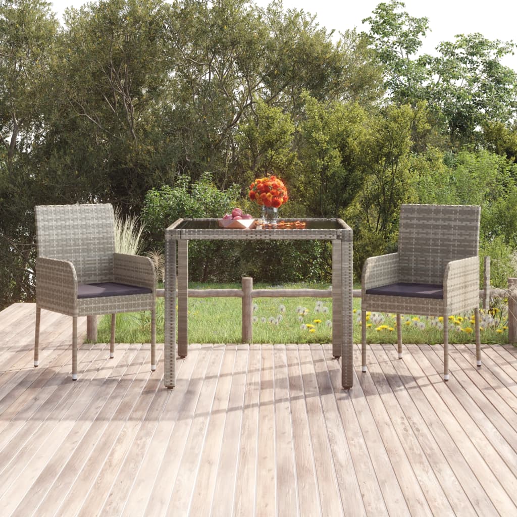 vidaXL Tuinstoelen 2 st met kussens poly rattan zwart