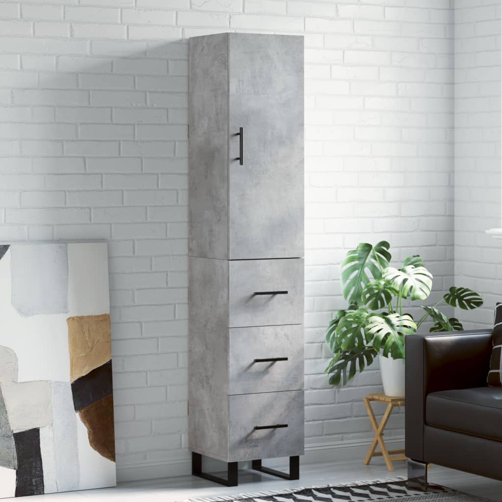 vidaXL Hoge kast 34,5x34x180 cm bewerkt hout wit
