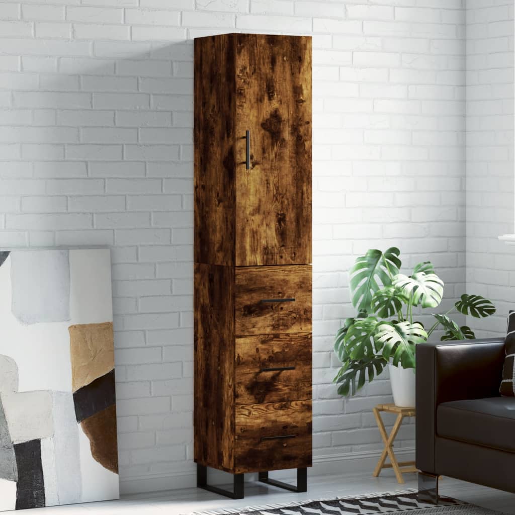 vidaXL Hoge kast 34,5x34x180 cm bewerkt hout wit