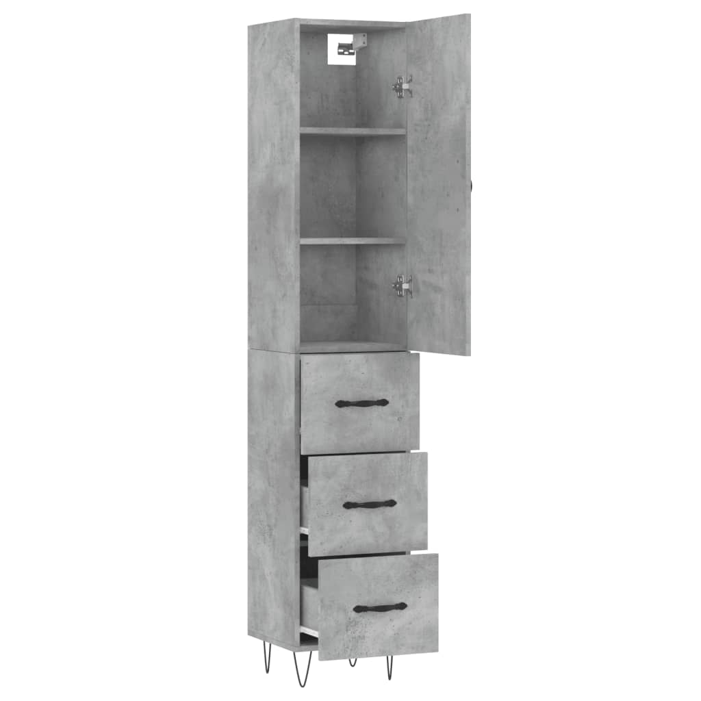 vidaXL Hoge kast 34,5x34x180 cm bewerkt hout wit
