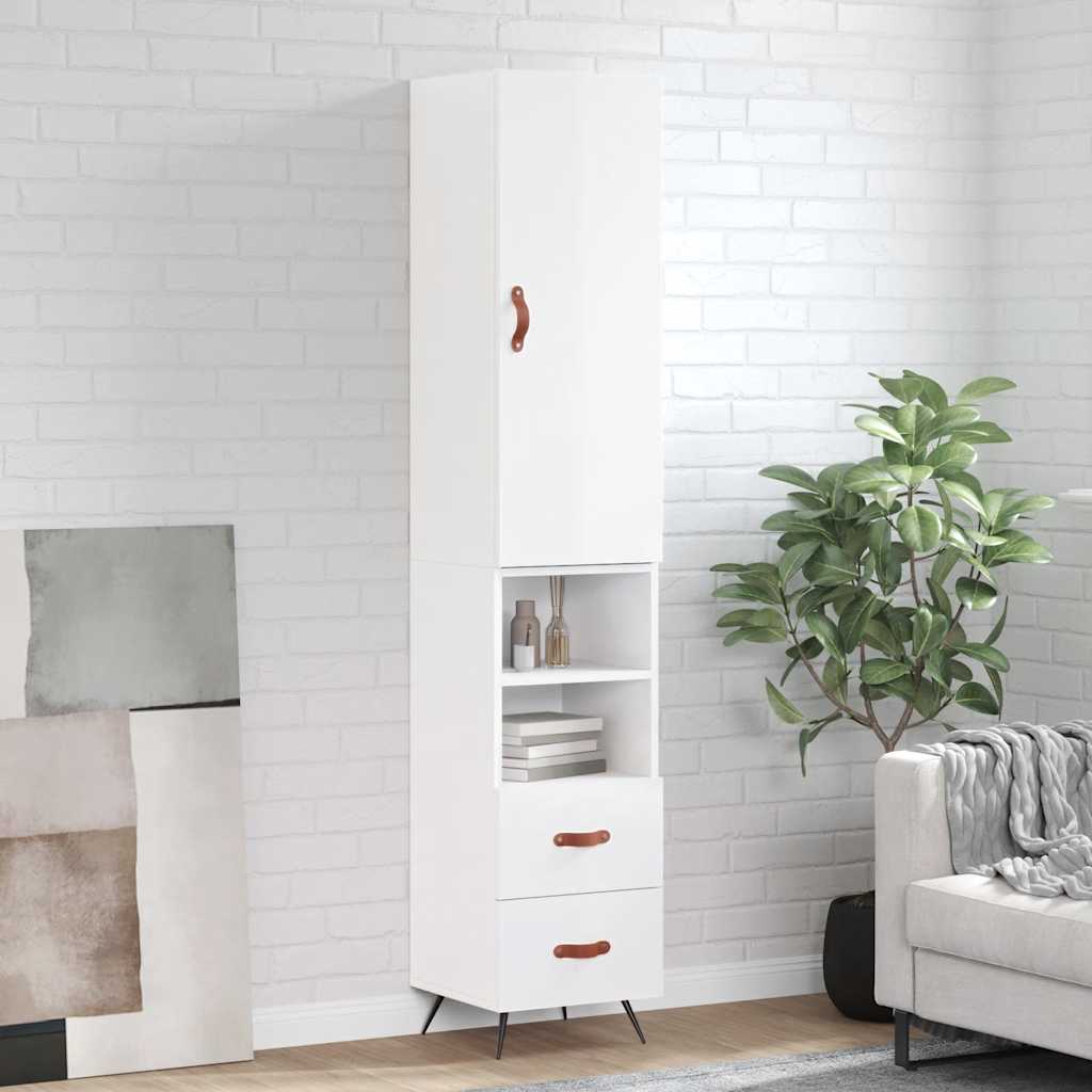 vidaXL Tall cabinet 34.5x34x180 cm engineered wood white