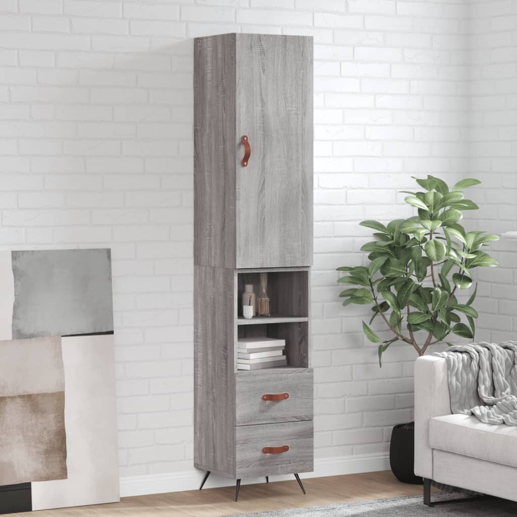 vidaXL Tall cabinet 34.5x34x180 cm engineered wood white