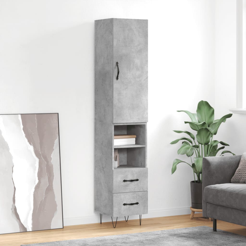 vidaXL Hoge kast 34,5x34x180 cm bewerkt hout wit