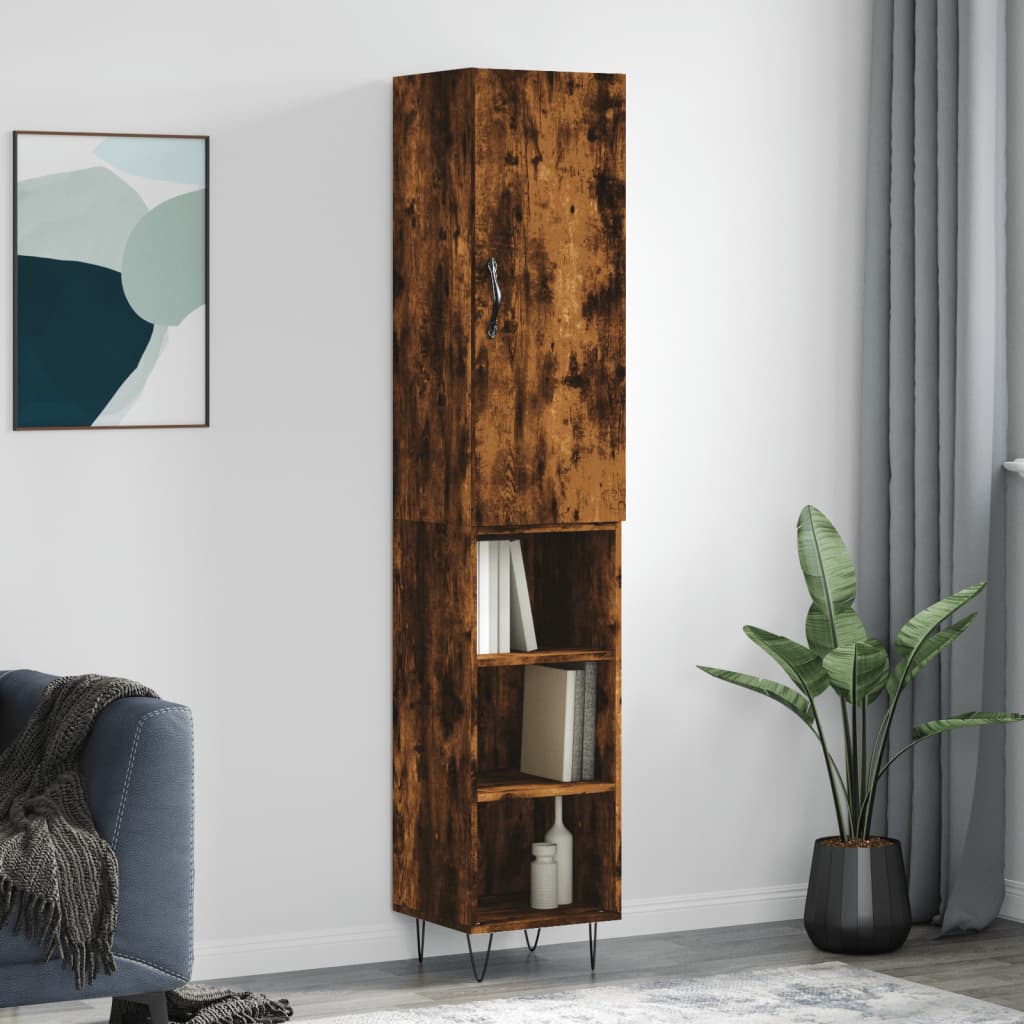 vidaXL Hoge kast 34,5x34x180 cm bewerkt hout wit