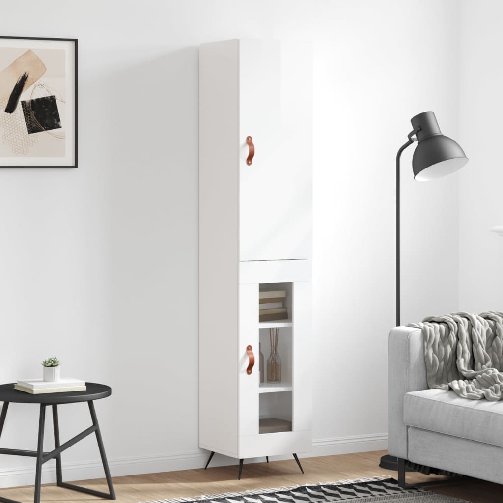vidaXL Tall cabinet 34.5x34x180 cm engineered wood white