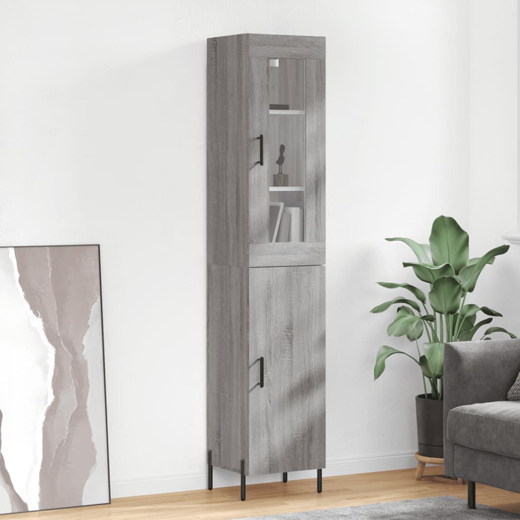 vidaXL Hoge kast 34,5x34x180 cm bewerkt hout wit