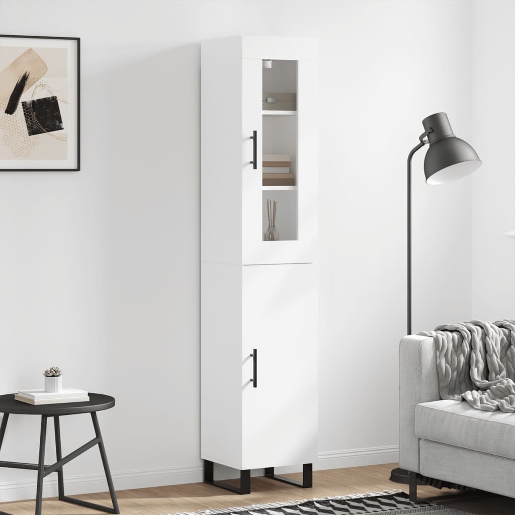 vidaXL Tall cabinet 34.5x34x180 cm engineered wood white