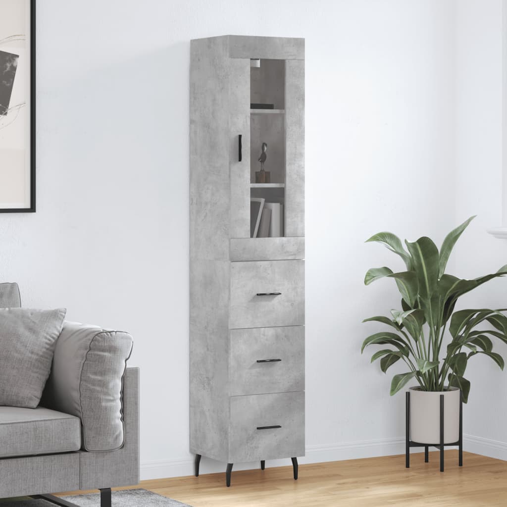 vidaXL Hoge kast 34,5x34x180 cm bewerkt hout wit