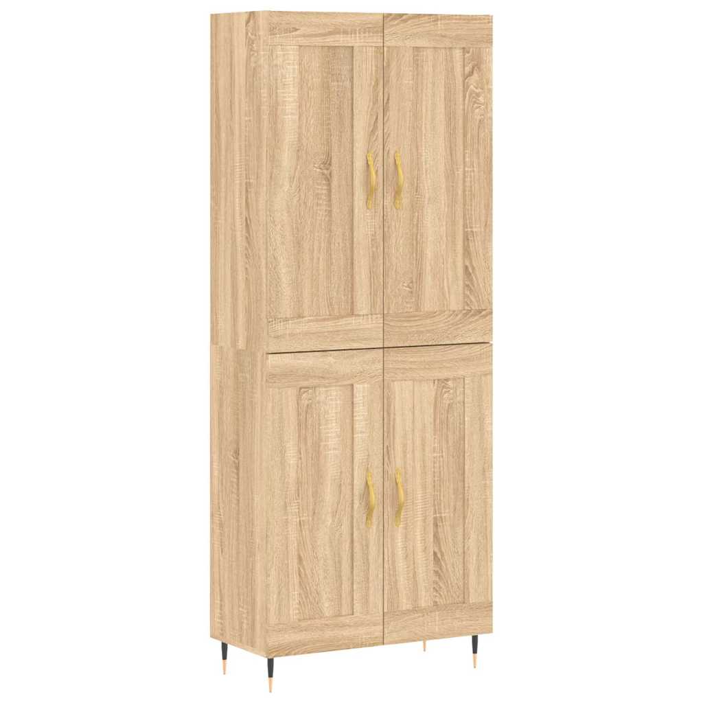 vidaXL Hoge kast 69,5x34x180 cm bewerkt hout betongrijs